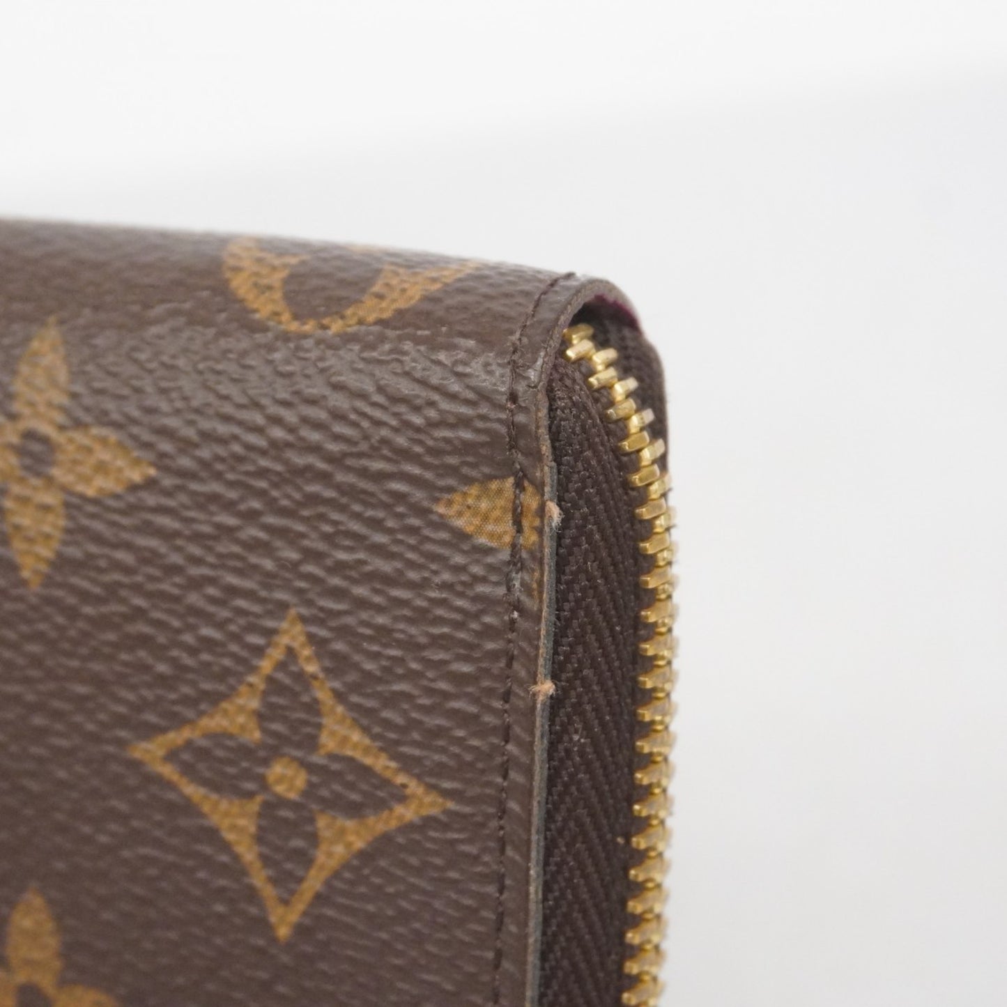 Louis Vuitton Monogram Portefeuille Clemence Long Wallet M60742 Brown Fuchsia