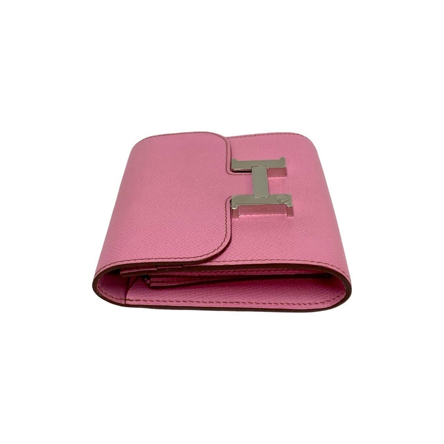 Hermes Constance Compact Epsom Leather Bi-Fold Mini Wallet In Rose Azalee 88789