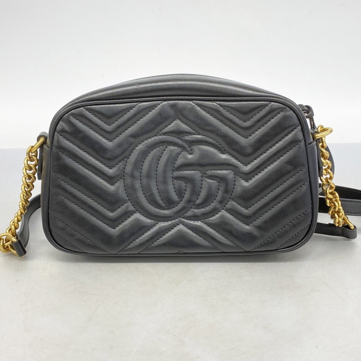 Gucci Gg Marmont Shoulder Bag 447632 Leather Black
