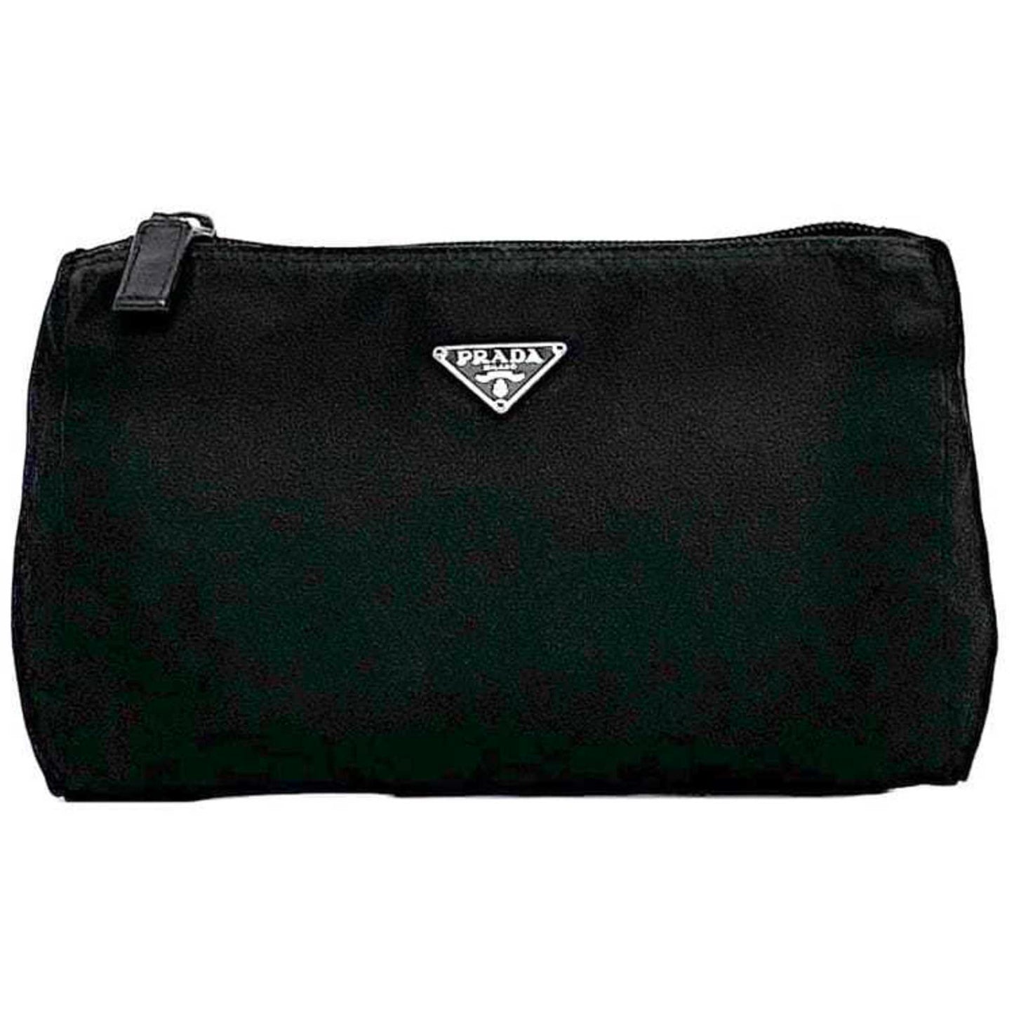 Prada Pouch Ec-22538 Black Nero Vela Mv11 Nylon 85 Prada Triangle Plate