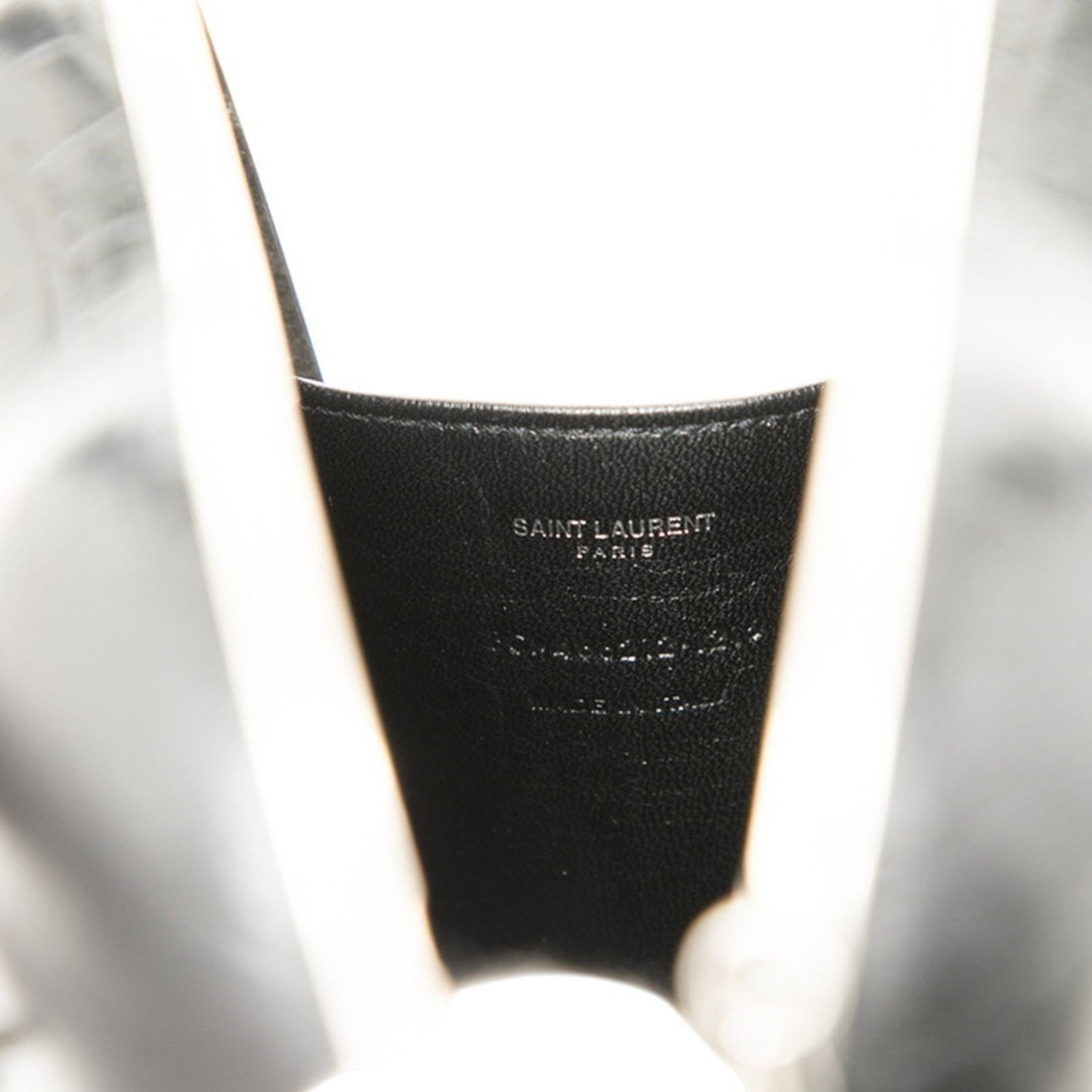 Saint Laurent Ysl Logo Heart-Shaped Crocodile Embossed Love Box Shoulder Bag 466212 Black Leather