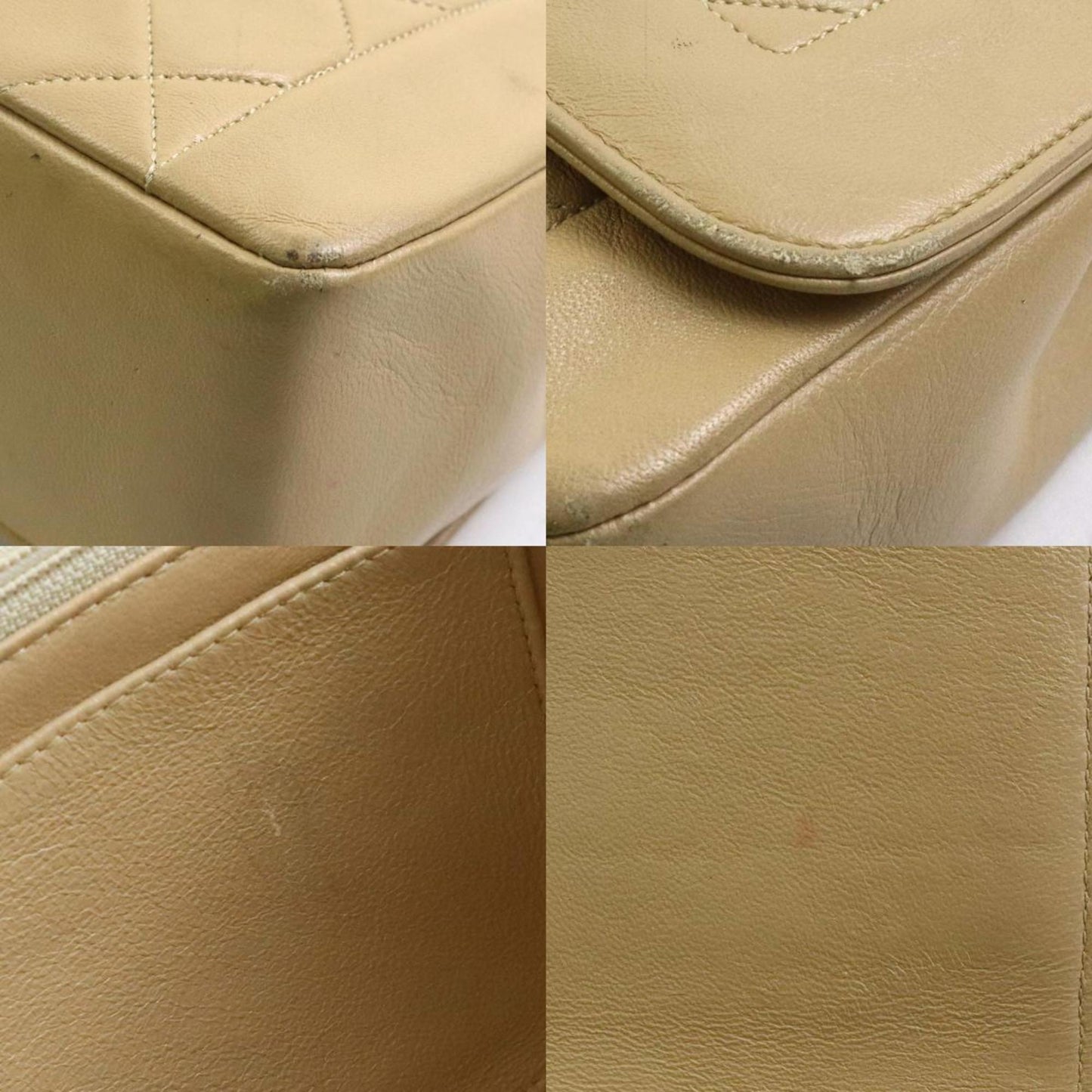 Chanel Shoulder Bag Matelasse Leather/Metal Beige/Gold