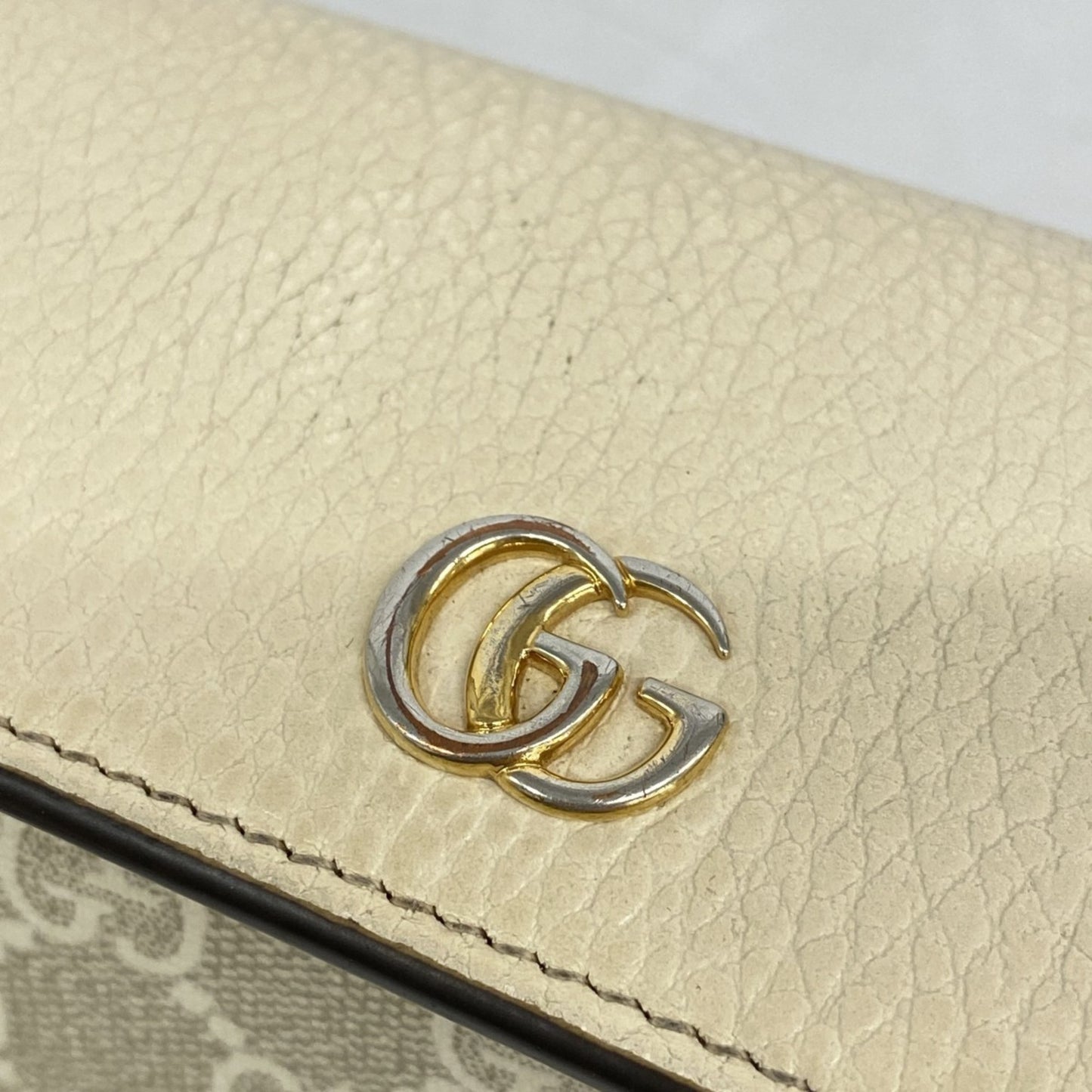Gucci Gg Marmont Supreme Long Wallet 456116 Beige