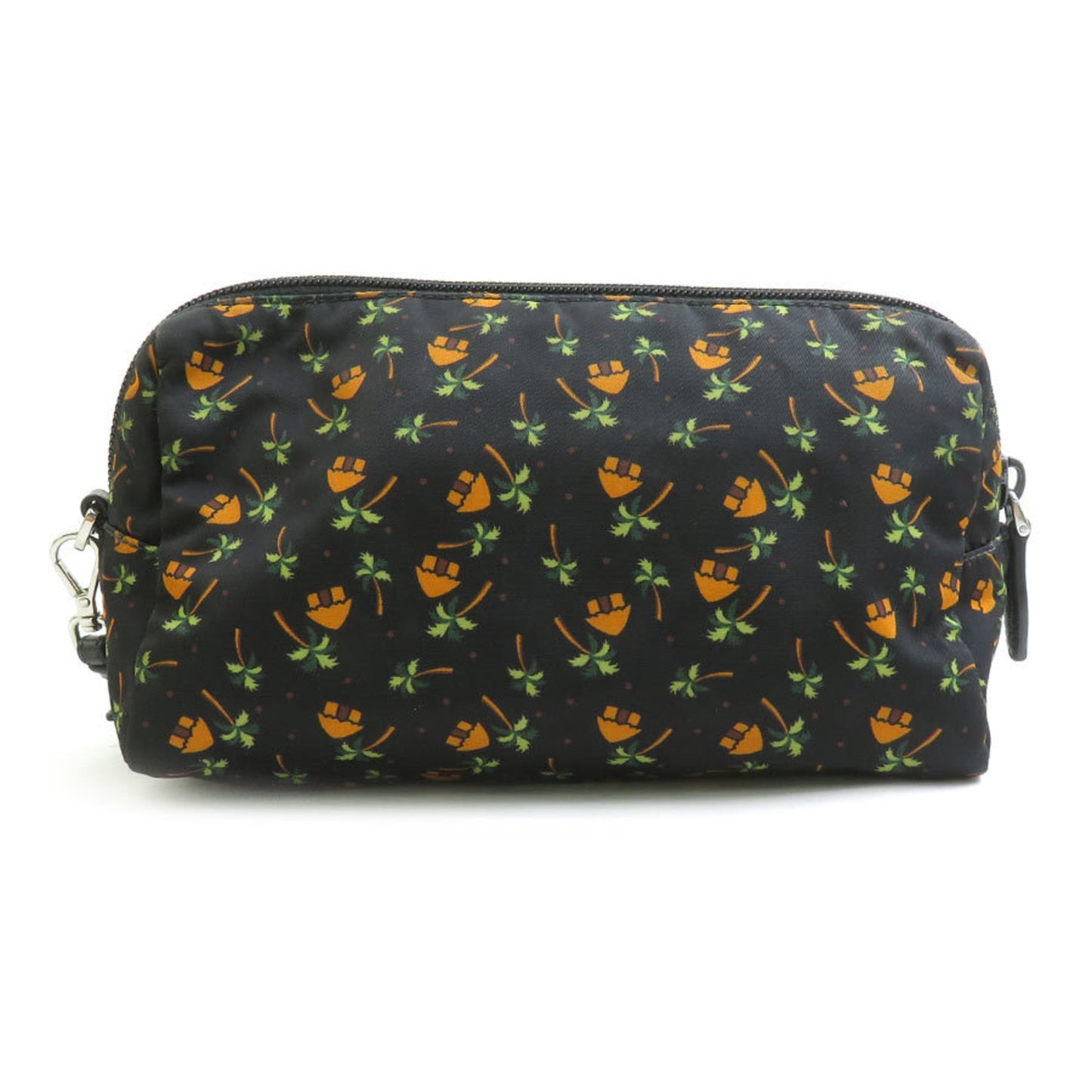 Prada Pouch Nylon Black X Orange Green