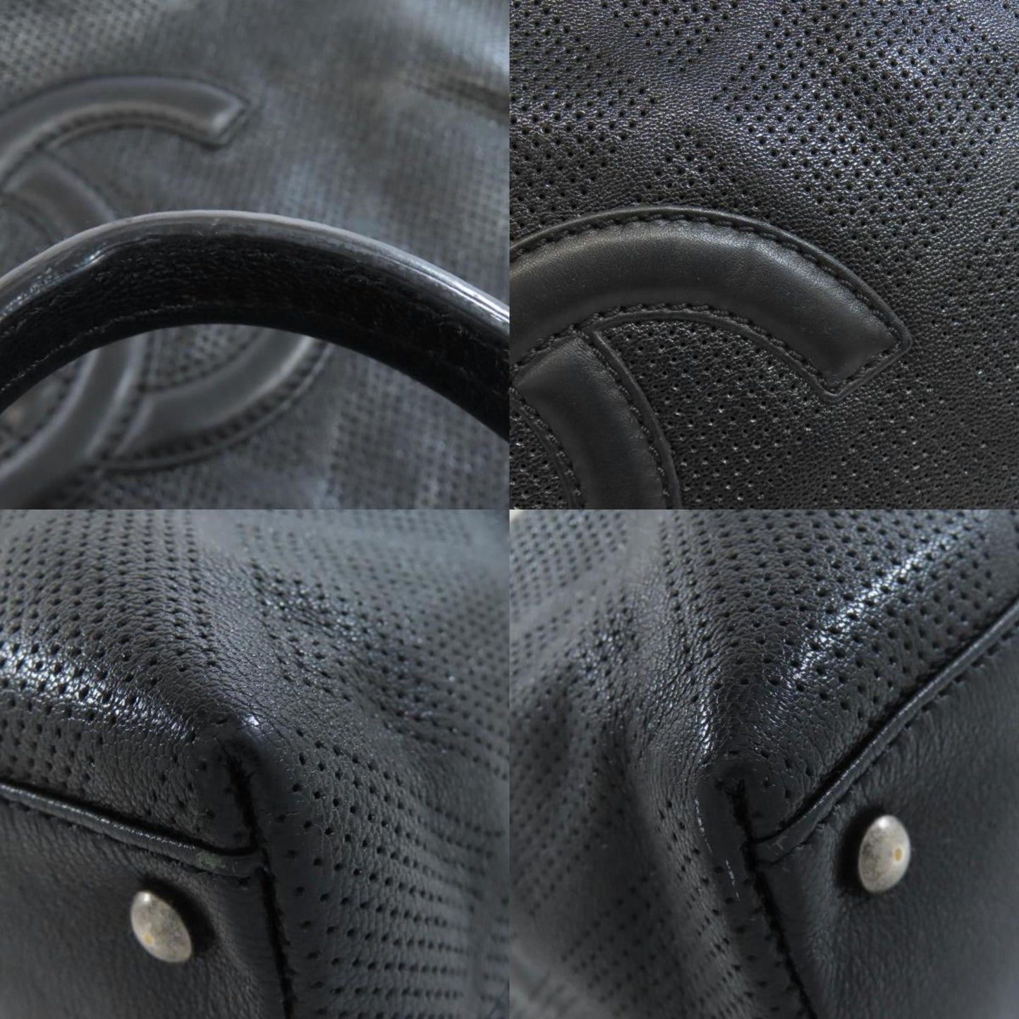 Chanel Coco Mark Punching Tote Bag Calfskin