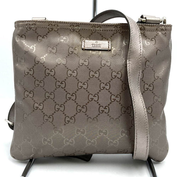 Gucci 201538 Shoulder Bag Body Gg Imprime Metallic Pink Brown
