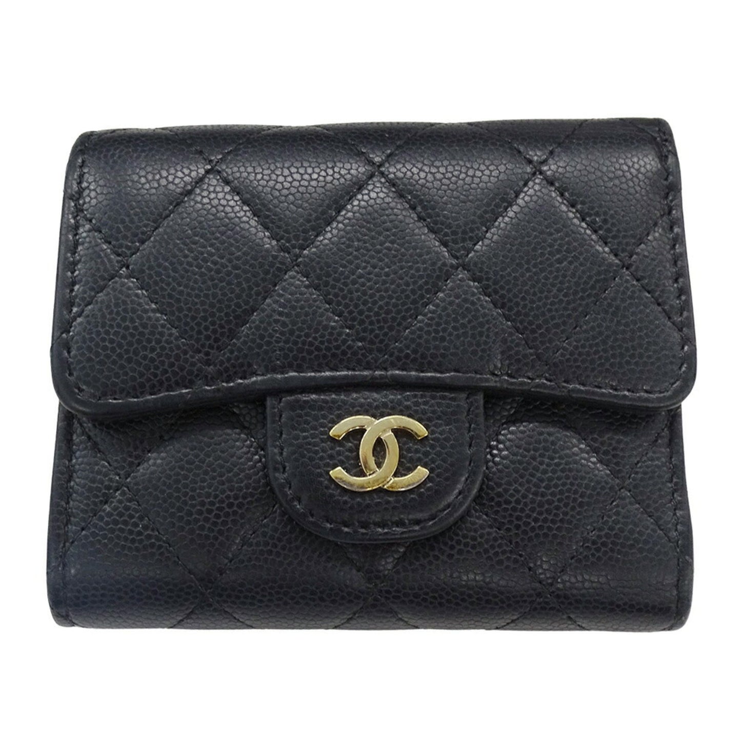 Chanel Women'S Tri-Fold Wallet In Caviar Leather