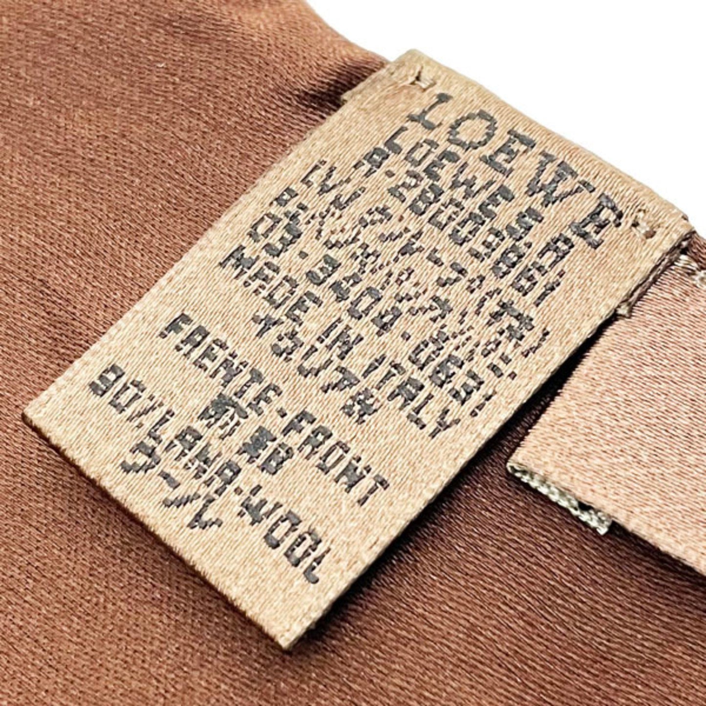 Loewe Scarf Wool Yarn Silk Dark Brown Stole Shawl Yy-14487