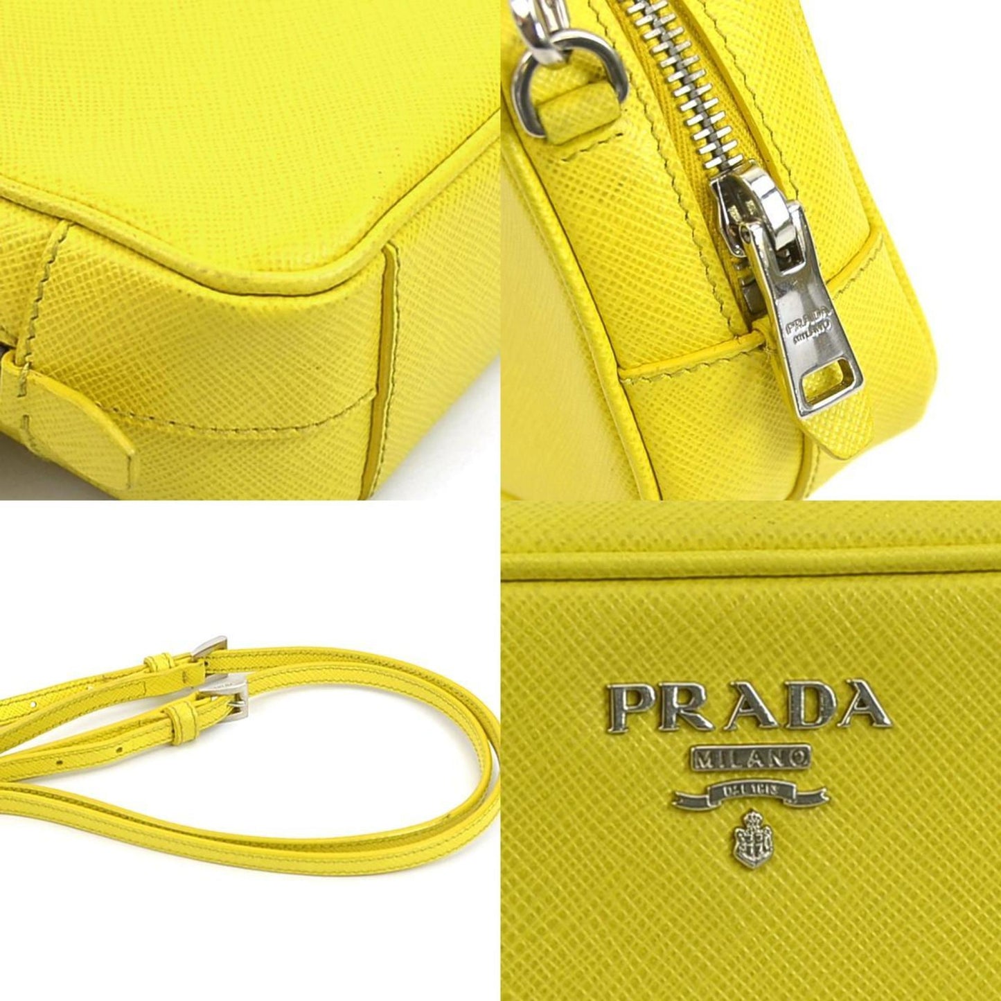 Prada Shoulder Bag Leather Yellow