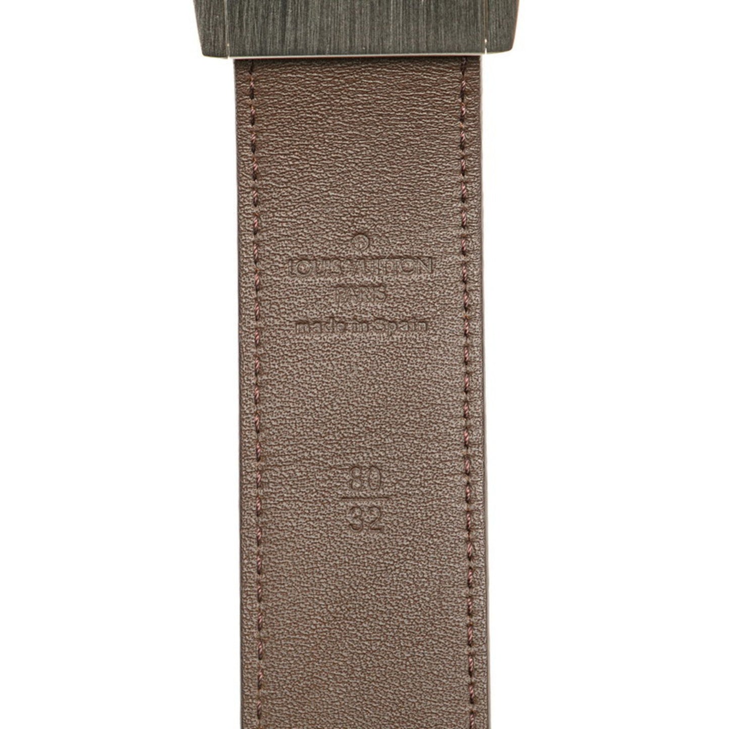 Louis Vuitton Monogram Santur Lv Cut Belt Size: 80/32 M6888W Brown Pvc Leather