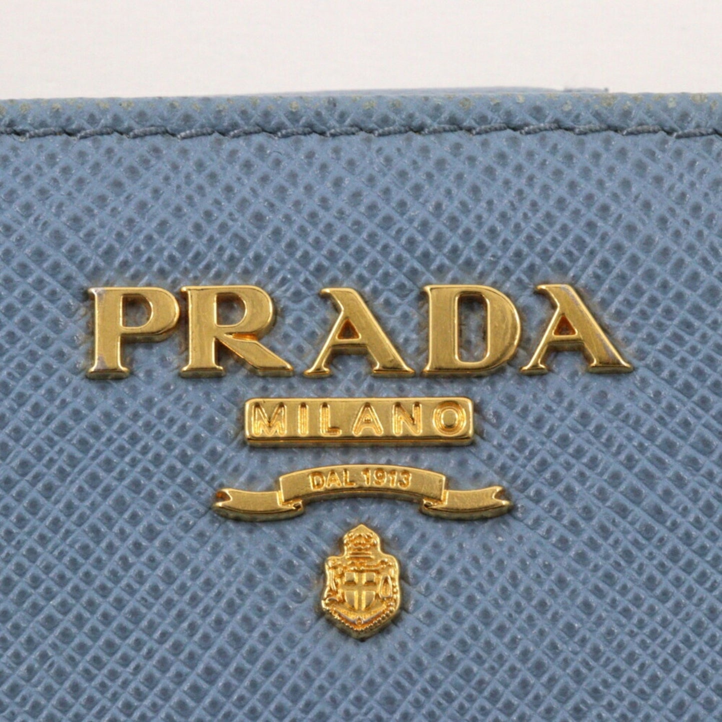 Prada Bi-Fold Wallet Saffiano Astrale Light Blue Snap Button