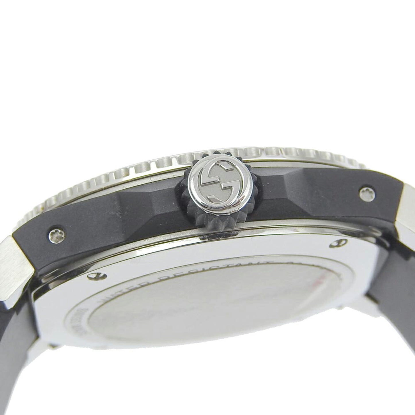 Gucci Dive 136 3 Black Dial Stainless Steel Rubber Quartz Battery