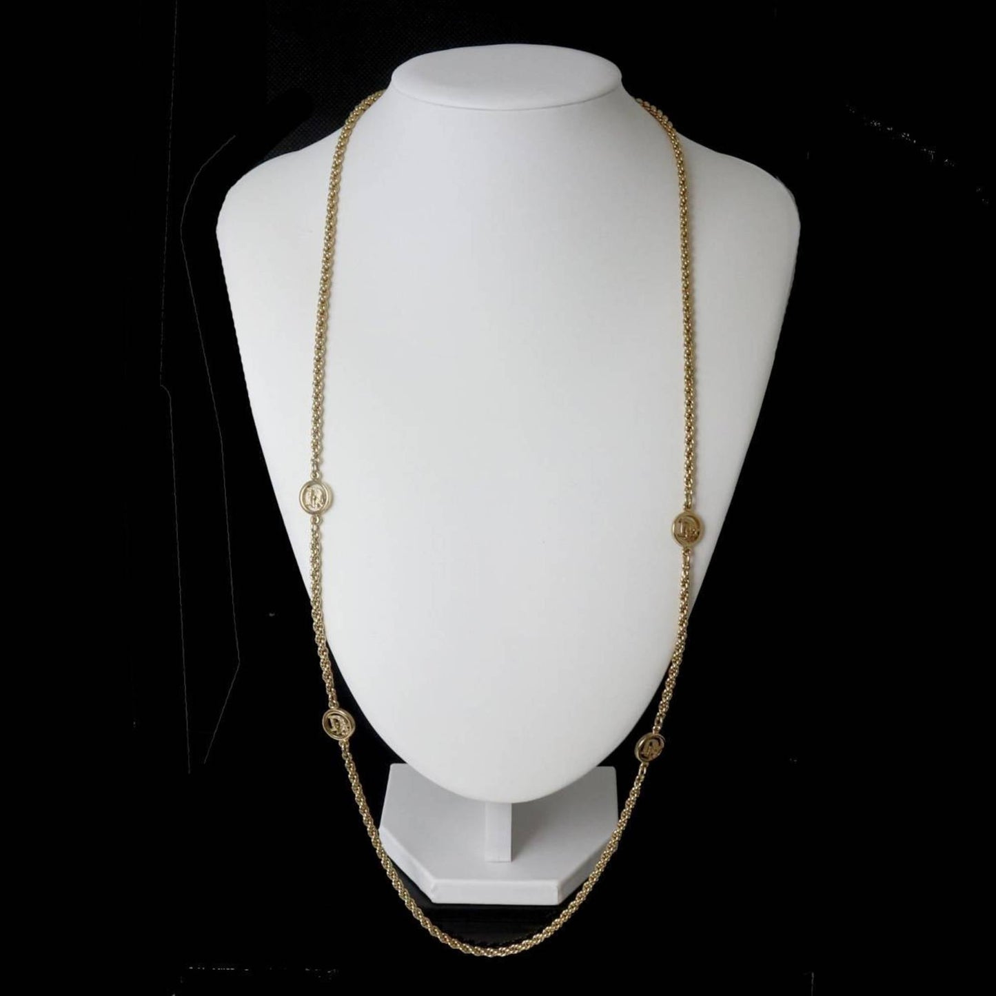 Christian Dior Design Chain Station Necklace