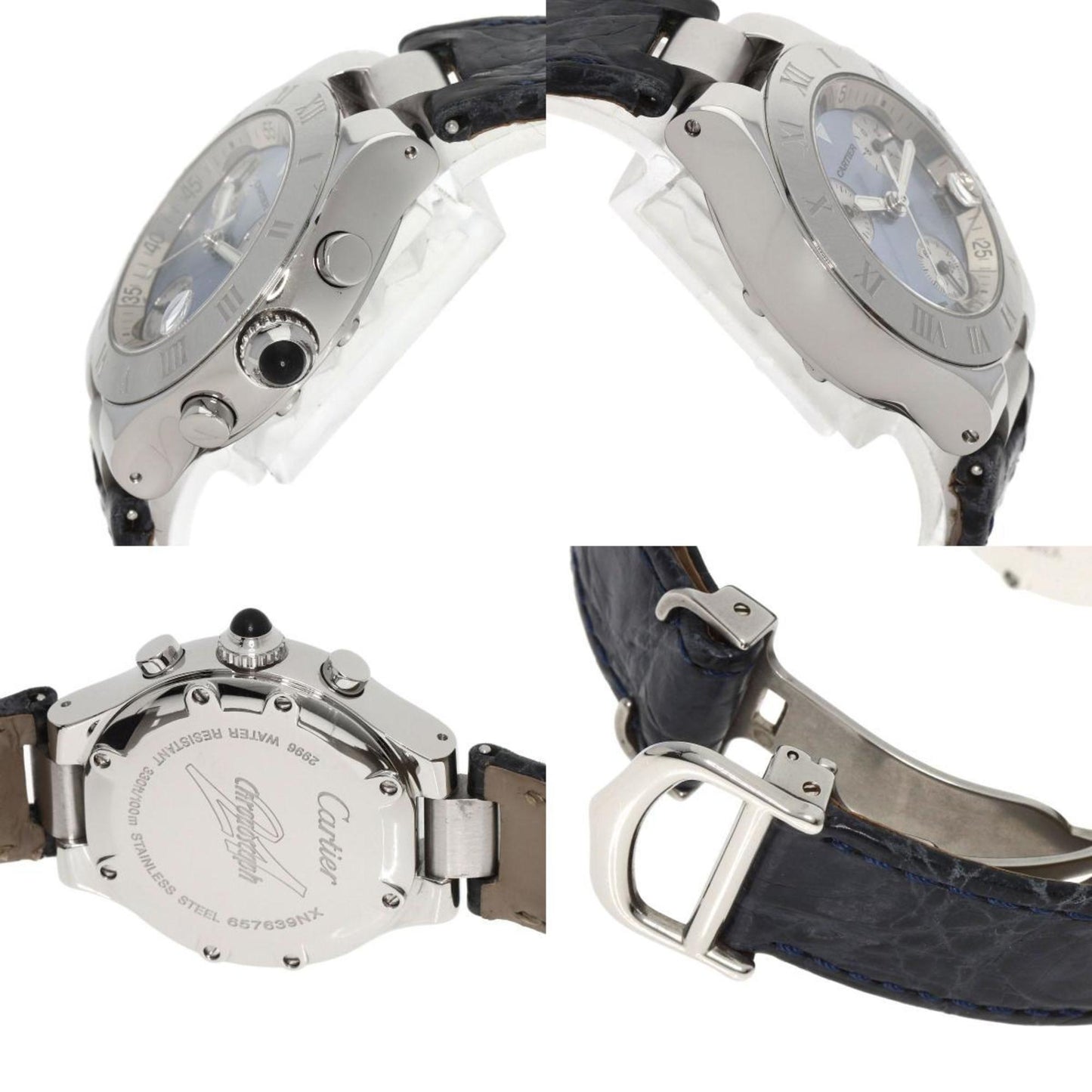 Cartier W1020013 Chronoscuff Sm Watch Stainless Steel Leather
