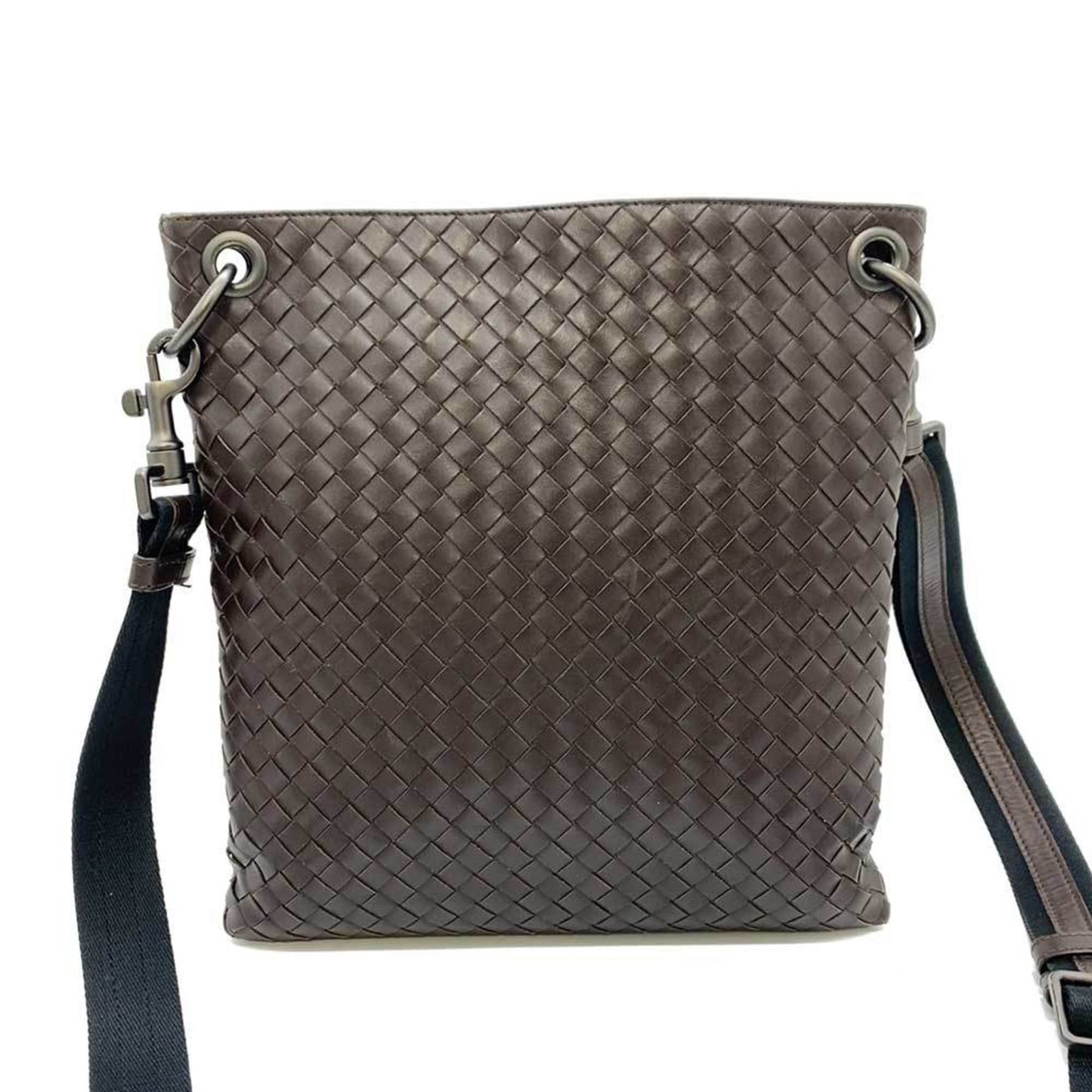 Bottega Veneta Bag Intrecciato Shoulder Brown Crossbody Square