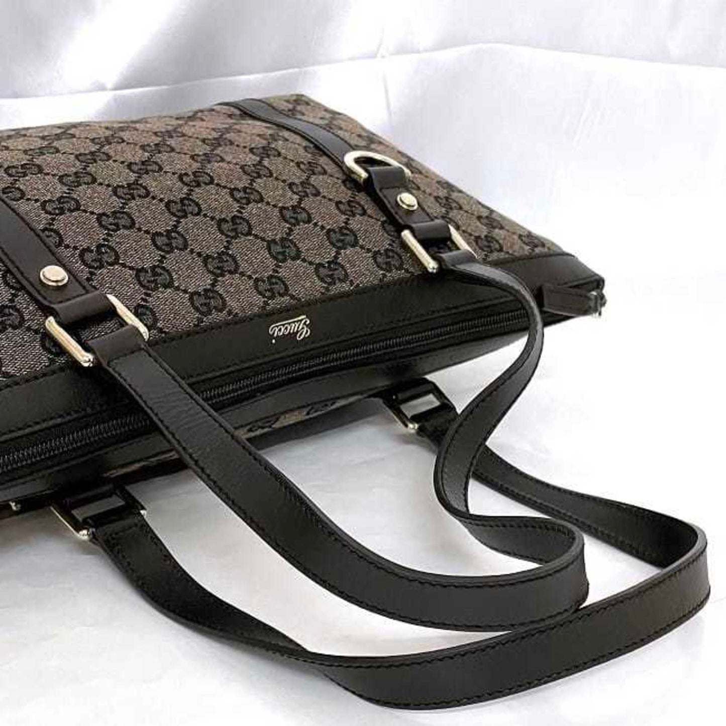 Gucci Tote Bag F-22929 Brown Dark 272399 Canvas Leather 498879 Gucci Gg