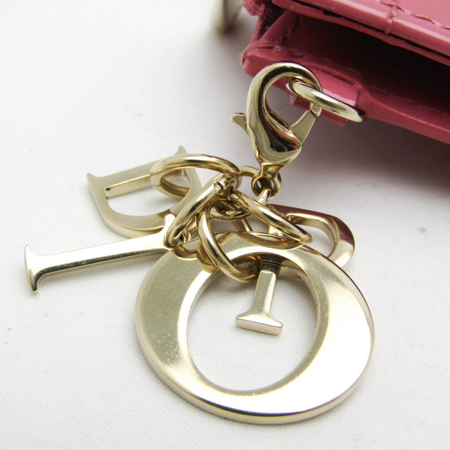 Christian Dior Lady Dior Cannage Coin Case S0478Ovrb Patent Leather Card Case Pink