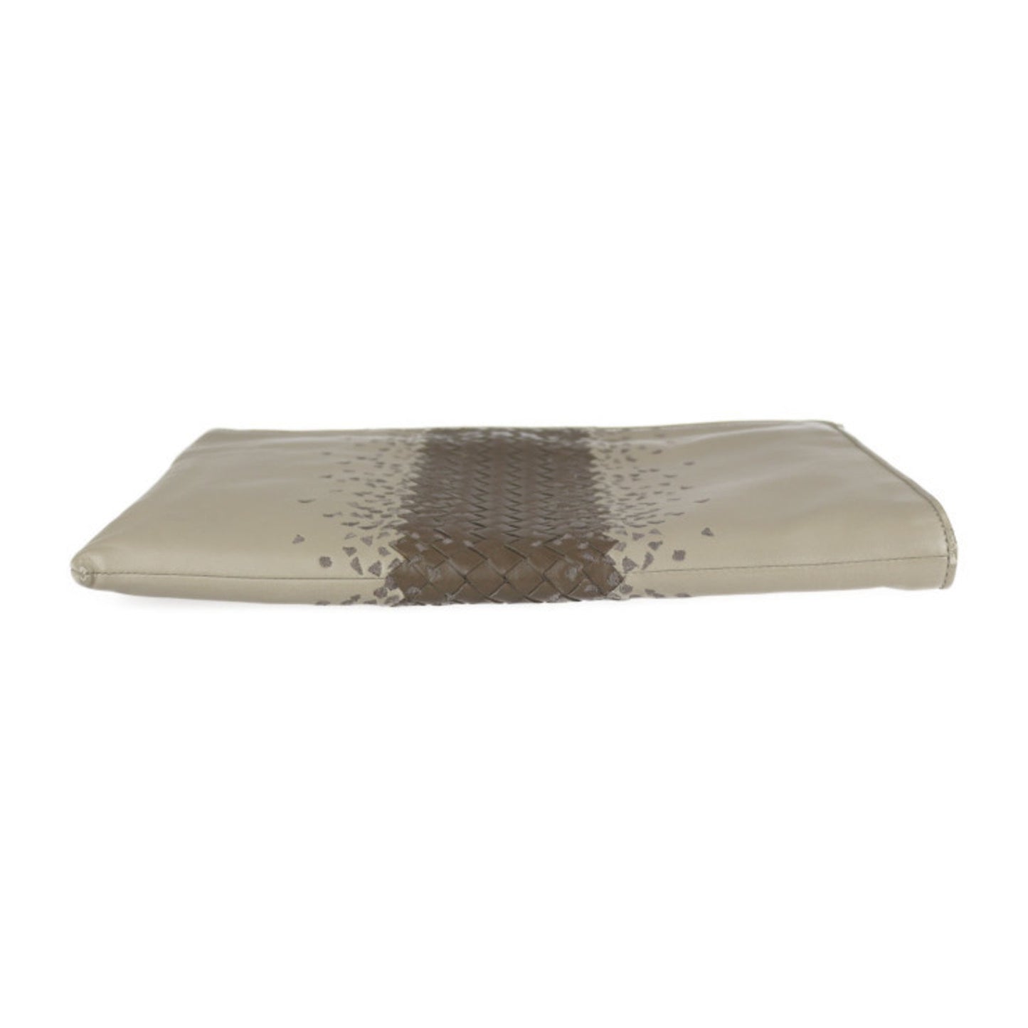 Bottega Veneta Bottega Veneta Intrecciato Second Bag 472578 Leather Taupe Clutch Pouch Document