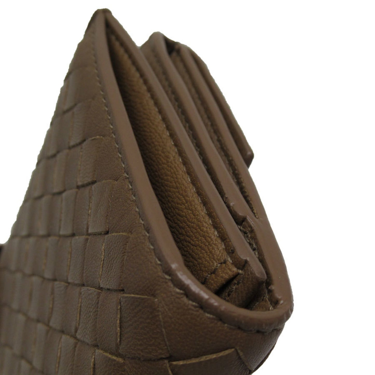 Bottega Veneta Bi-Fold Long Wallet Intrecciato Leather Brown