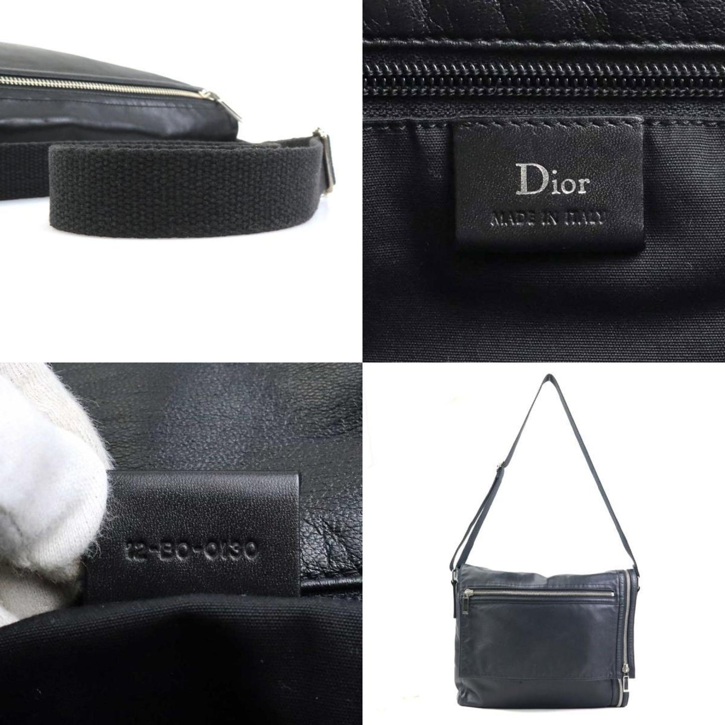 Dior Homme Shoulder Bag Leather Black