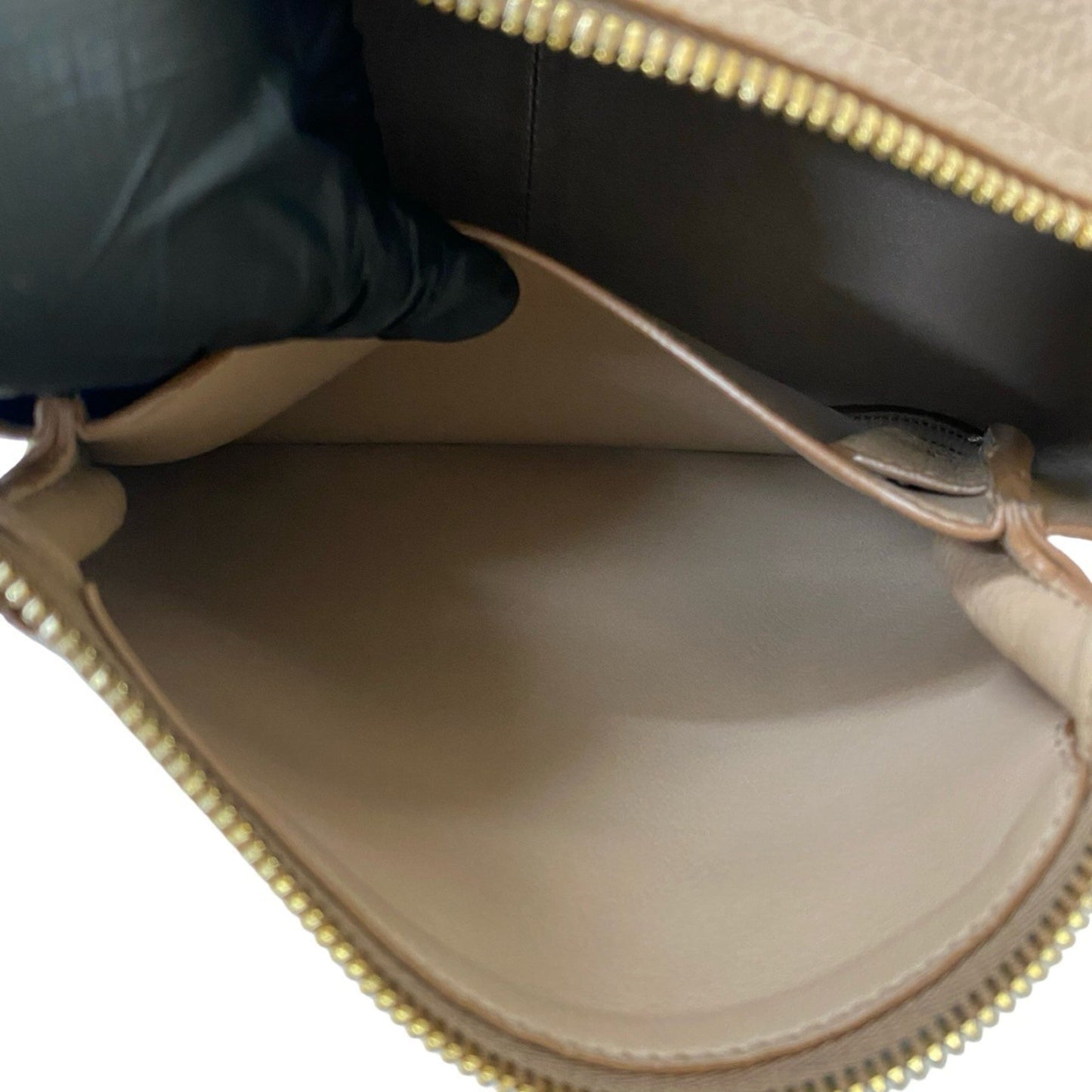Prada Flu Vitello Dino Logo Hardware Soft Leather 2-Way Handbag/Shoulder Bag Beige A58-6