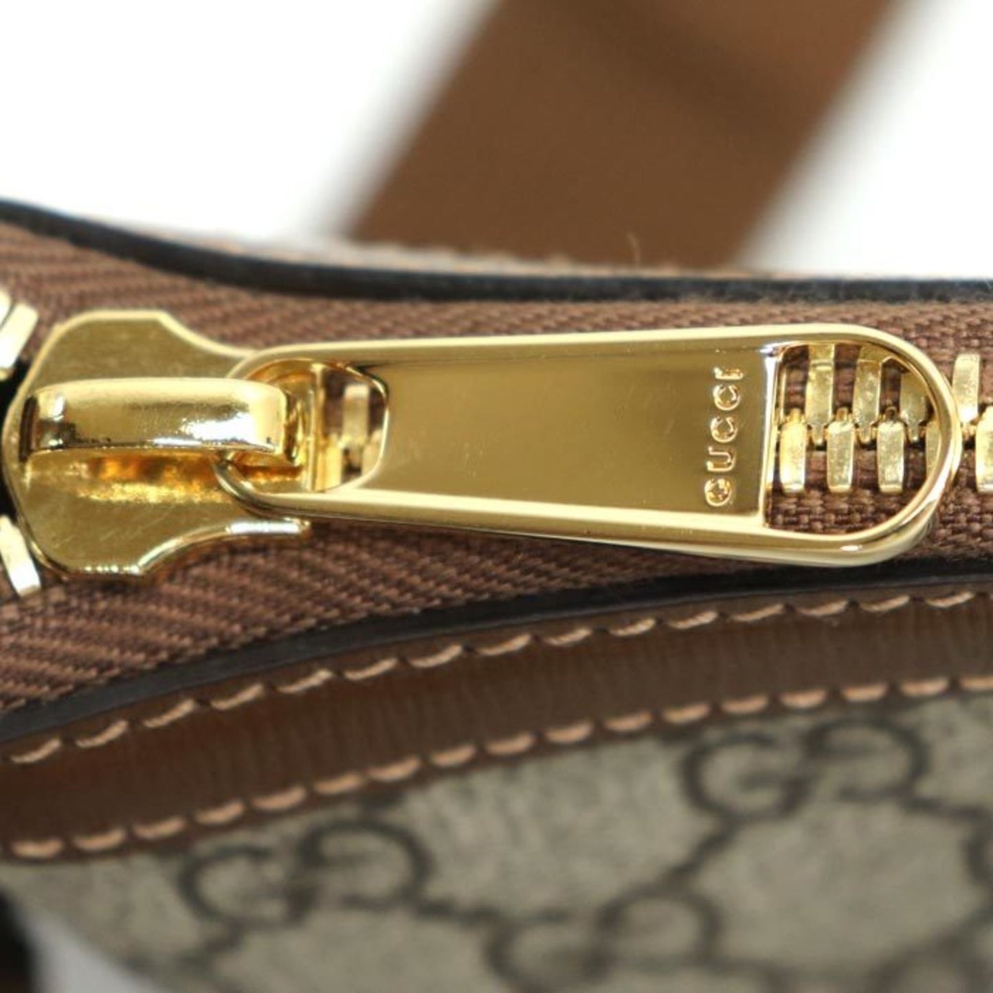 Gucci Gg Supreme 2-Way Shoulder Bag Beige & Ebony Brown 760021 92Thg 8563