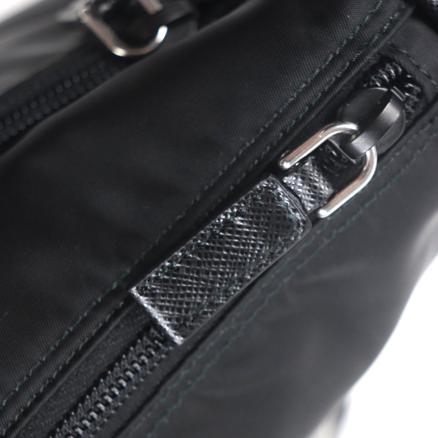 Prada 1Bc421 Saffiano Leather And Re-Nylon Nylon Shoulder Bag With Triangle Logo Plaque