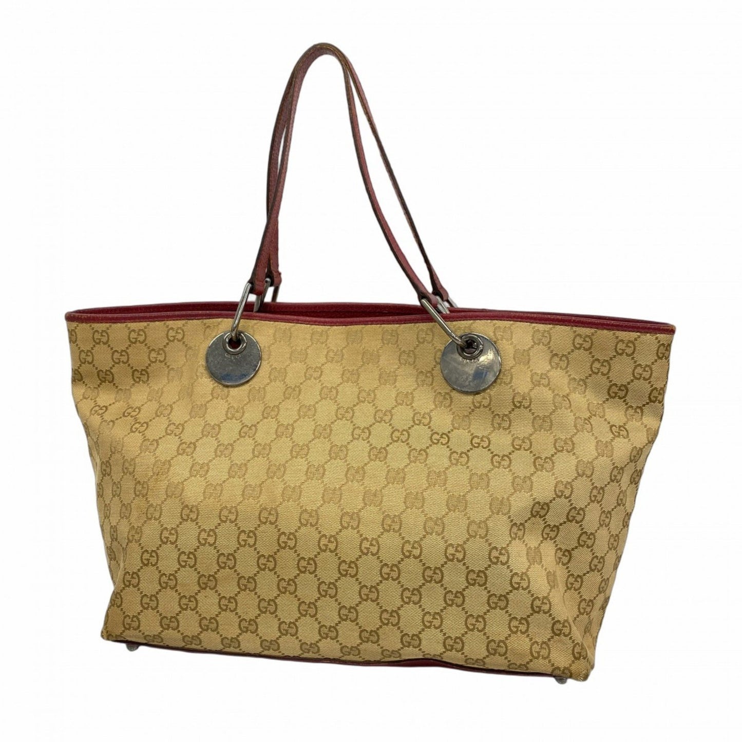 Gucci Tote Bag Gg Canvas 120838 Beige Bordeaux
