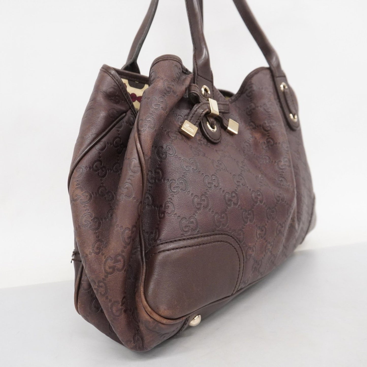 Gucci Tote Bag Guccissima Princess 163805 Leather Brown Champagne
