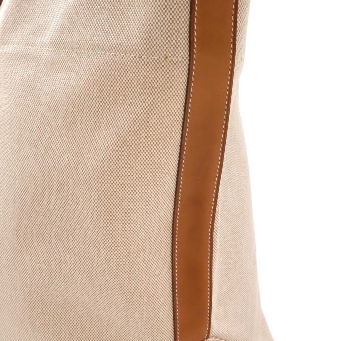 Hermes Hermes Steeple Tote Bag Large Toile H Straw Vaubarenia Leather Beige Brown ?P Engraved