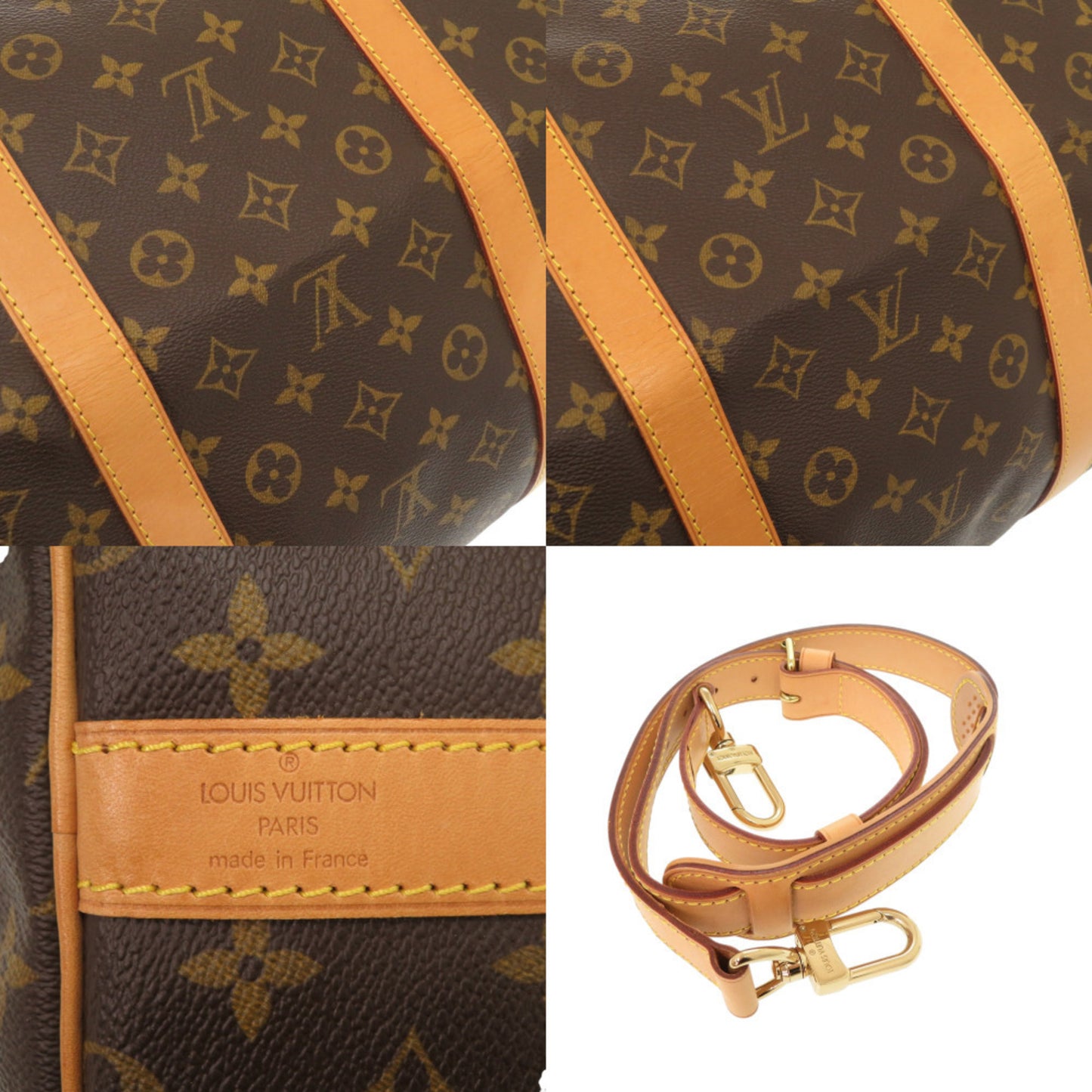 Louis Vuitton Keepall Bandouliere 60 Monogram M41412 Canvas Brown Boston Bag 0742 Louis Vuitton