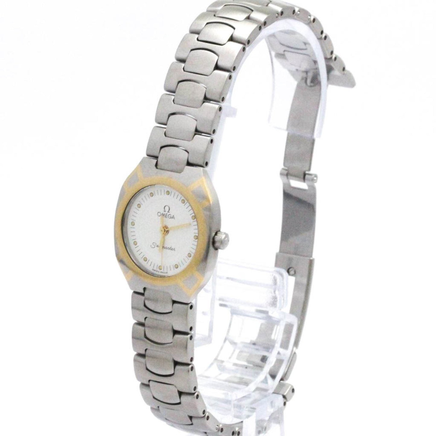 Omega Seamaster Polaris 18K Gold Steel Quartz Watch 796.1022 Polished