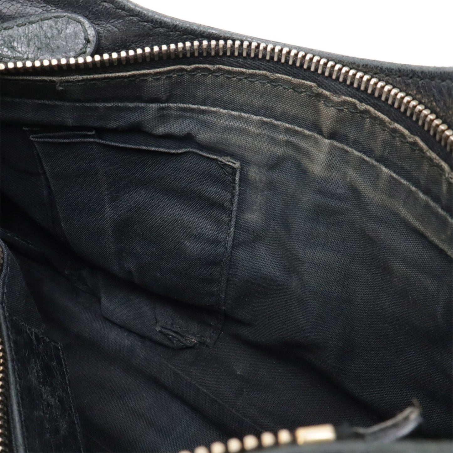 Balenciaga Giant Hip Shoulder Bag/Pochette Leather Black/Grey 237203
