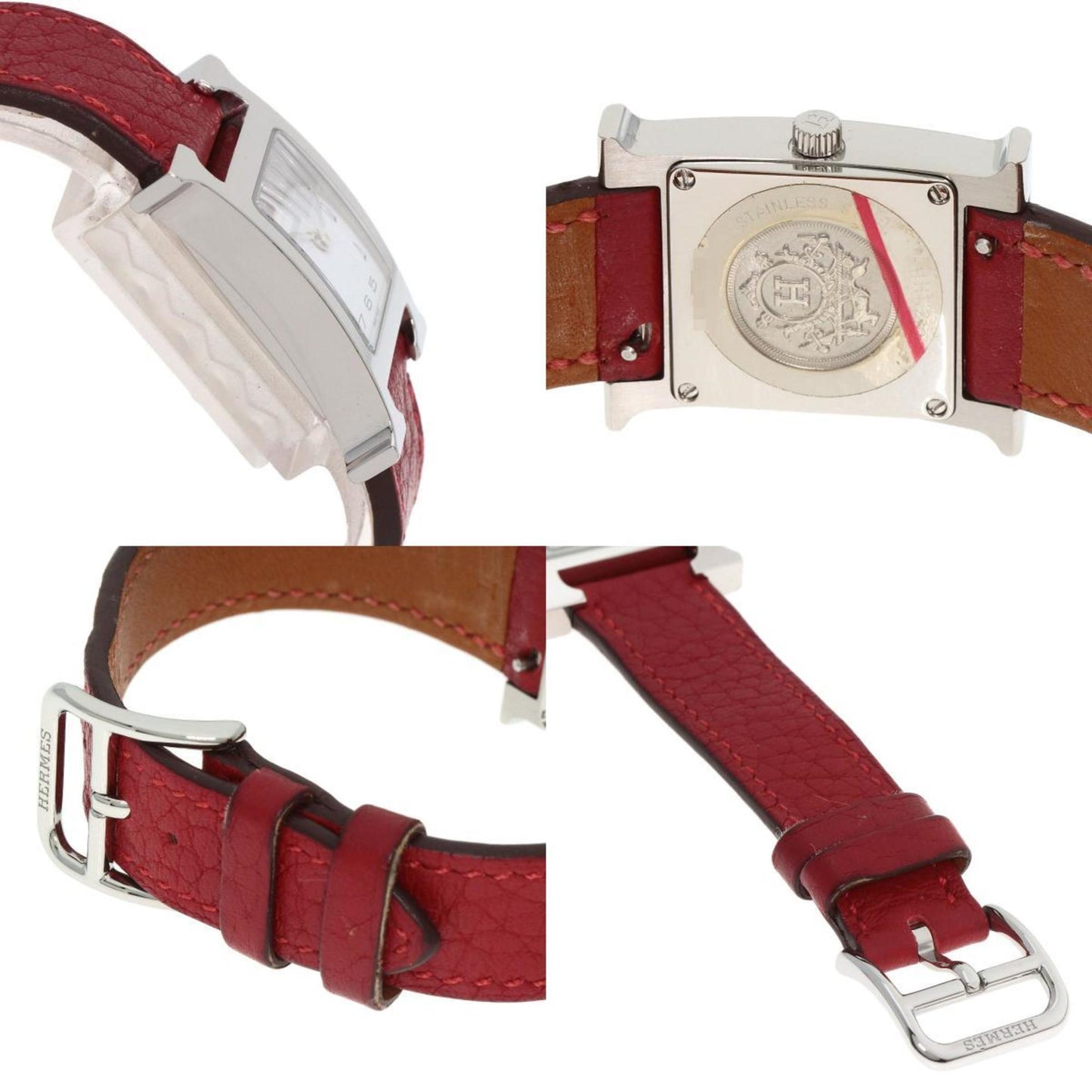Hermes Hh11.210 H Watch Stainless Steel Leather