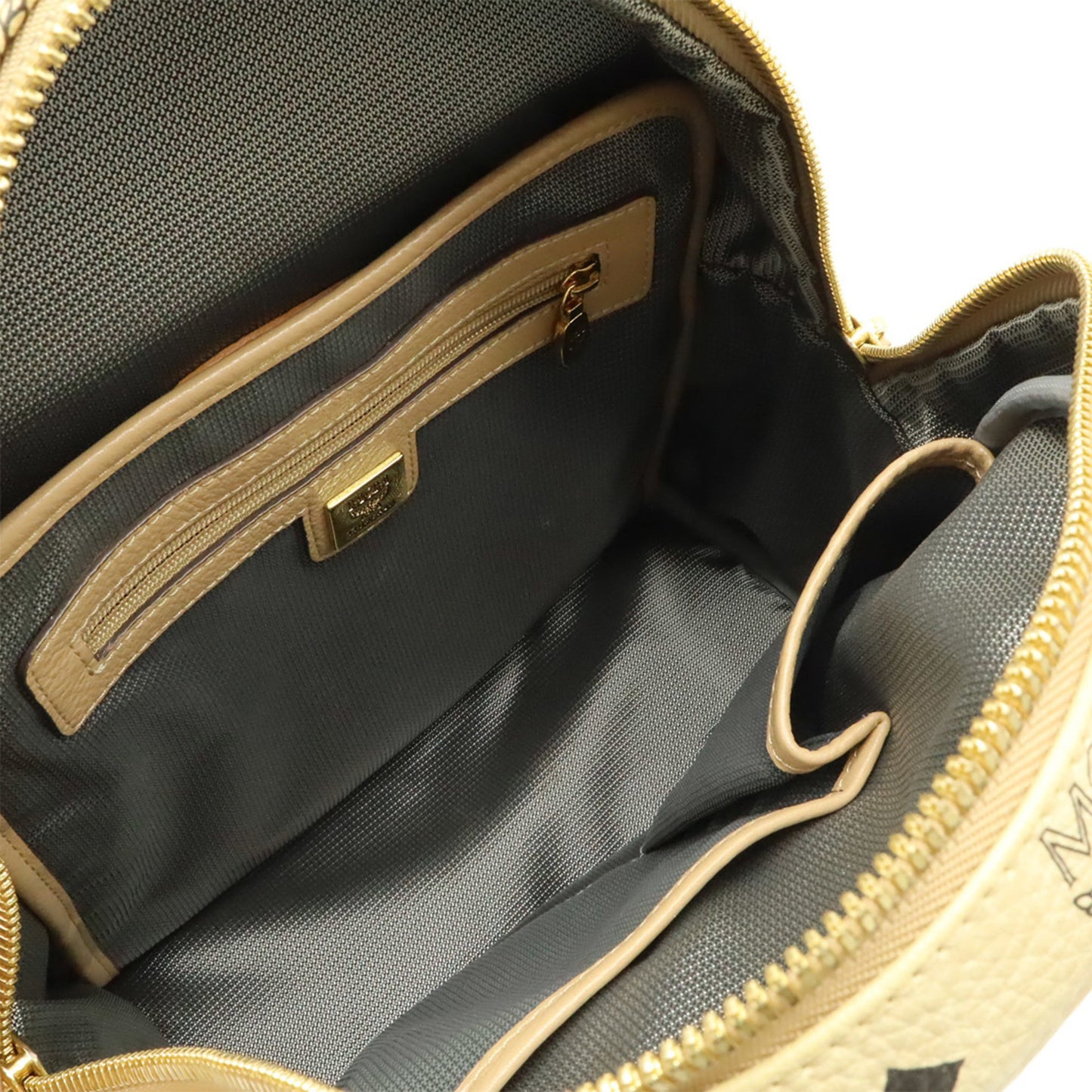 Mcm Visetos Glam Backpack In Light Beige