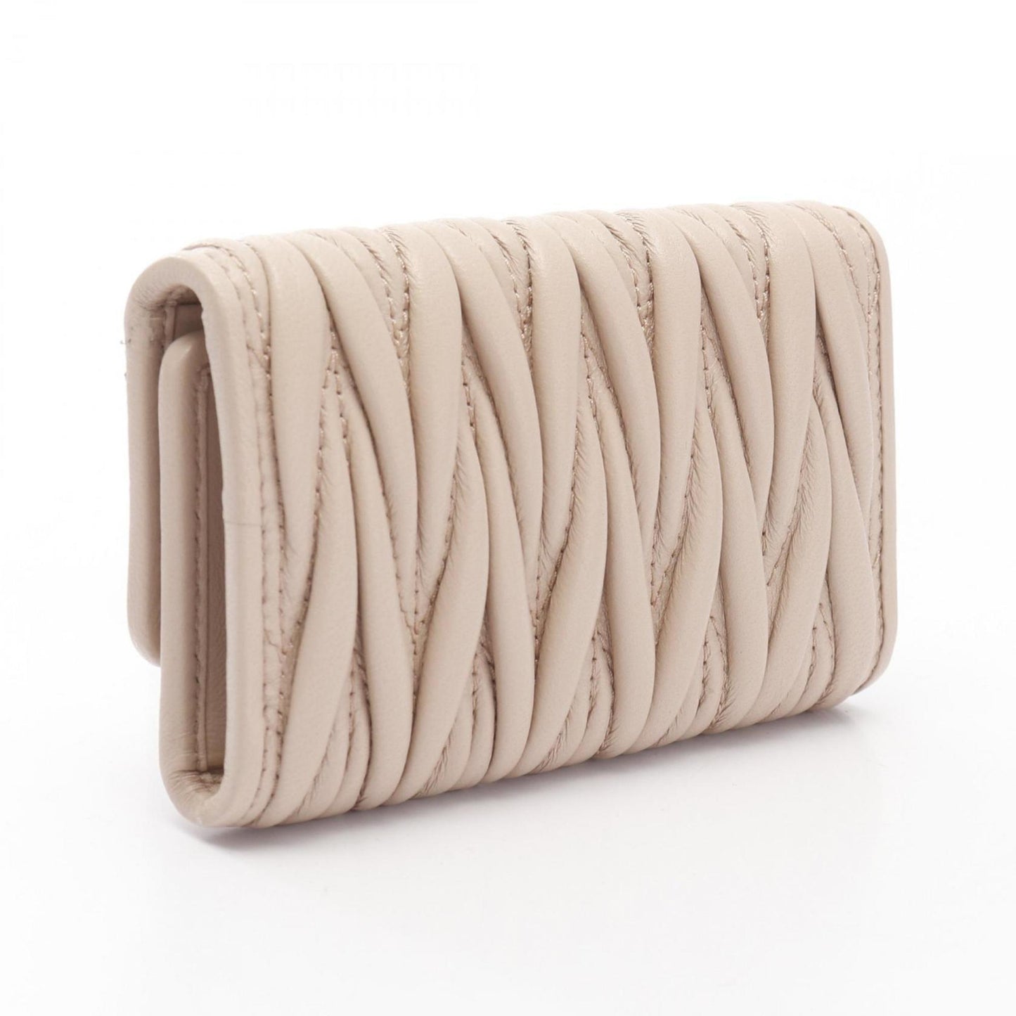 Miu Miu Miu Matelasse Key Case Leather