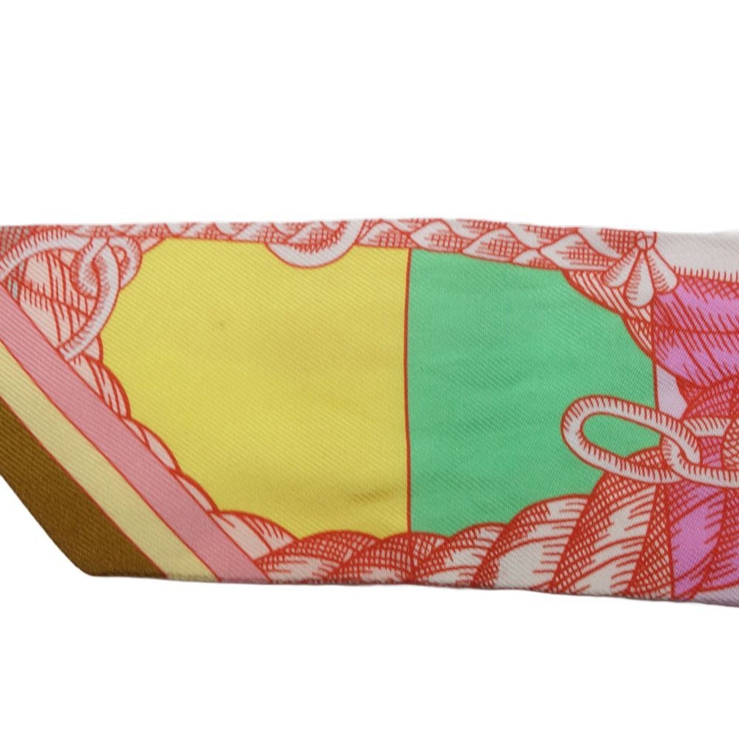 Hermes Scarf Twilly Cavalleria D Etriers Cavalry Armor Silk Multicolor Pink 180443