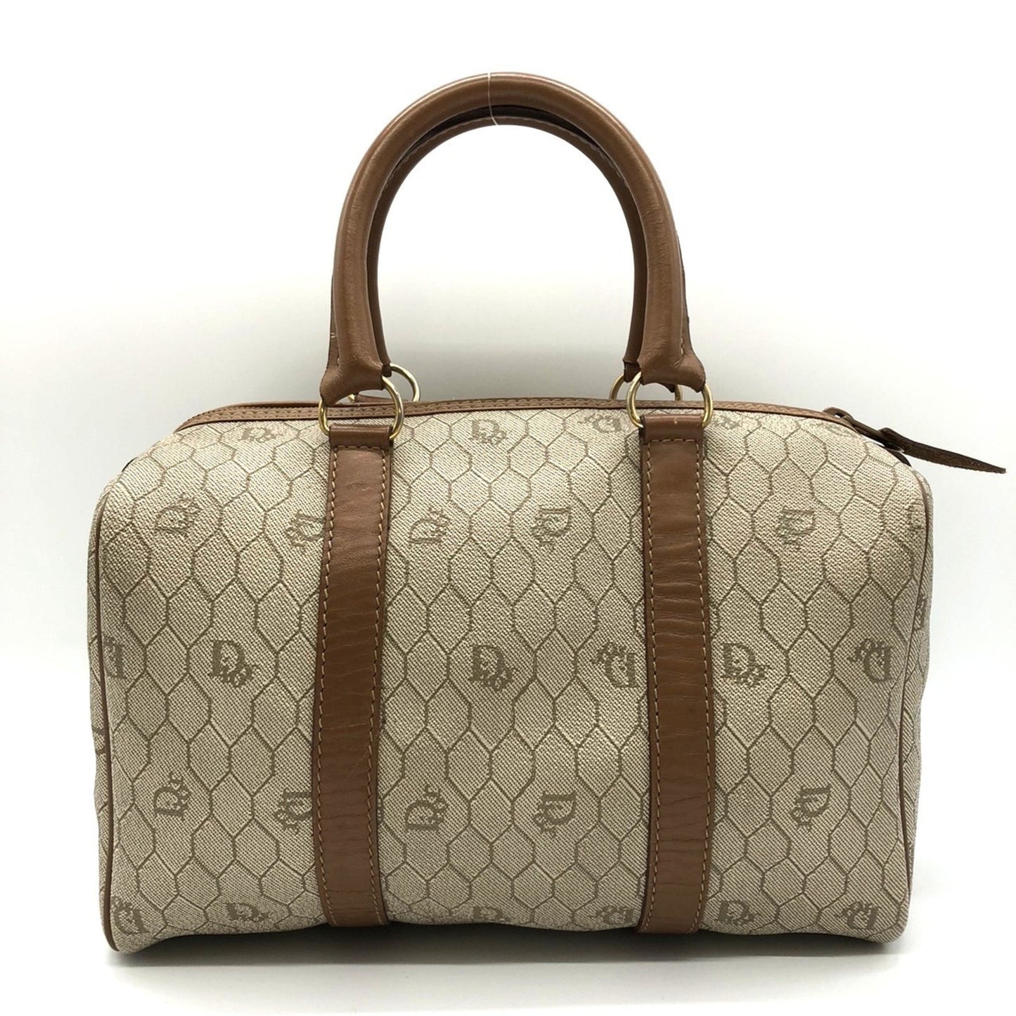 Christian Dior Dior Handbag Honeycomb Beige X Brown