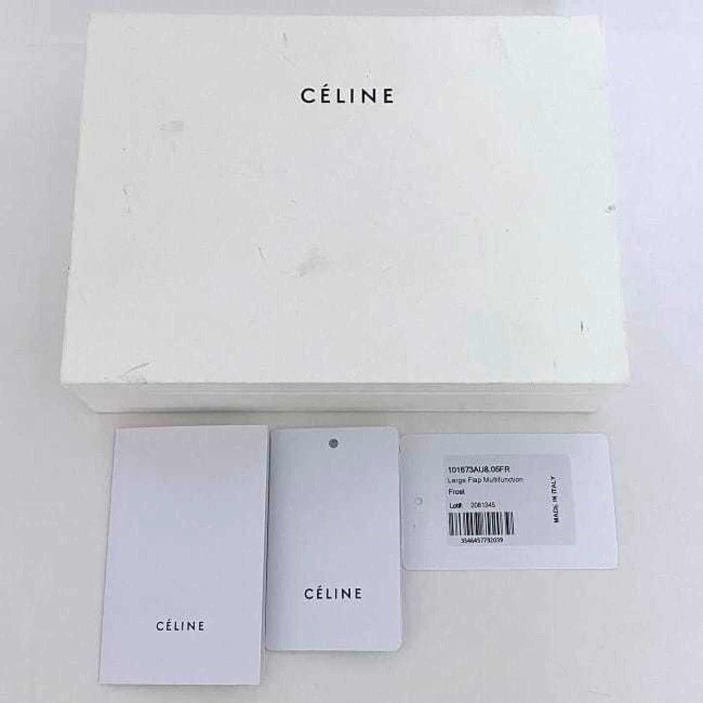 Celine Bifold Long Wallet Large Flap Multi-Function Light Blue 101673Au8 05Fr Leather Grain