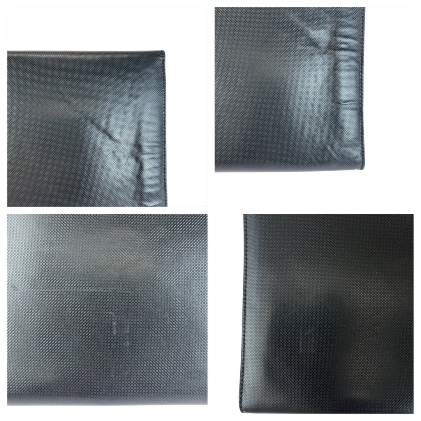 Bottega Veneta Vintage Black Leather Clutch Bag Briefcase