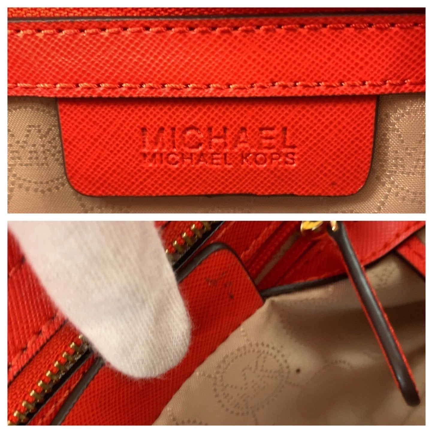 Michael Kors Logo Red Gold Hardware 30T3Glmm2L Shoulder Bag Crossbody