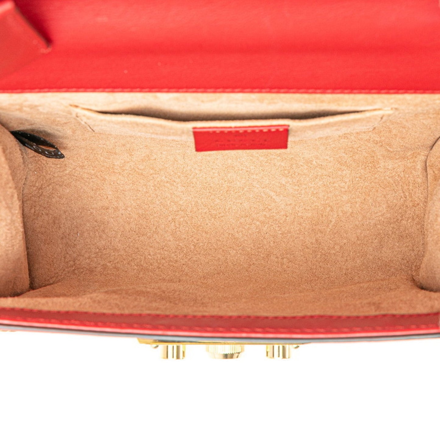 Gucci Padlock Stud Chain Shoulder Bag 432182 Red Leather