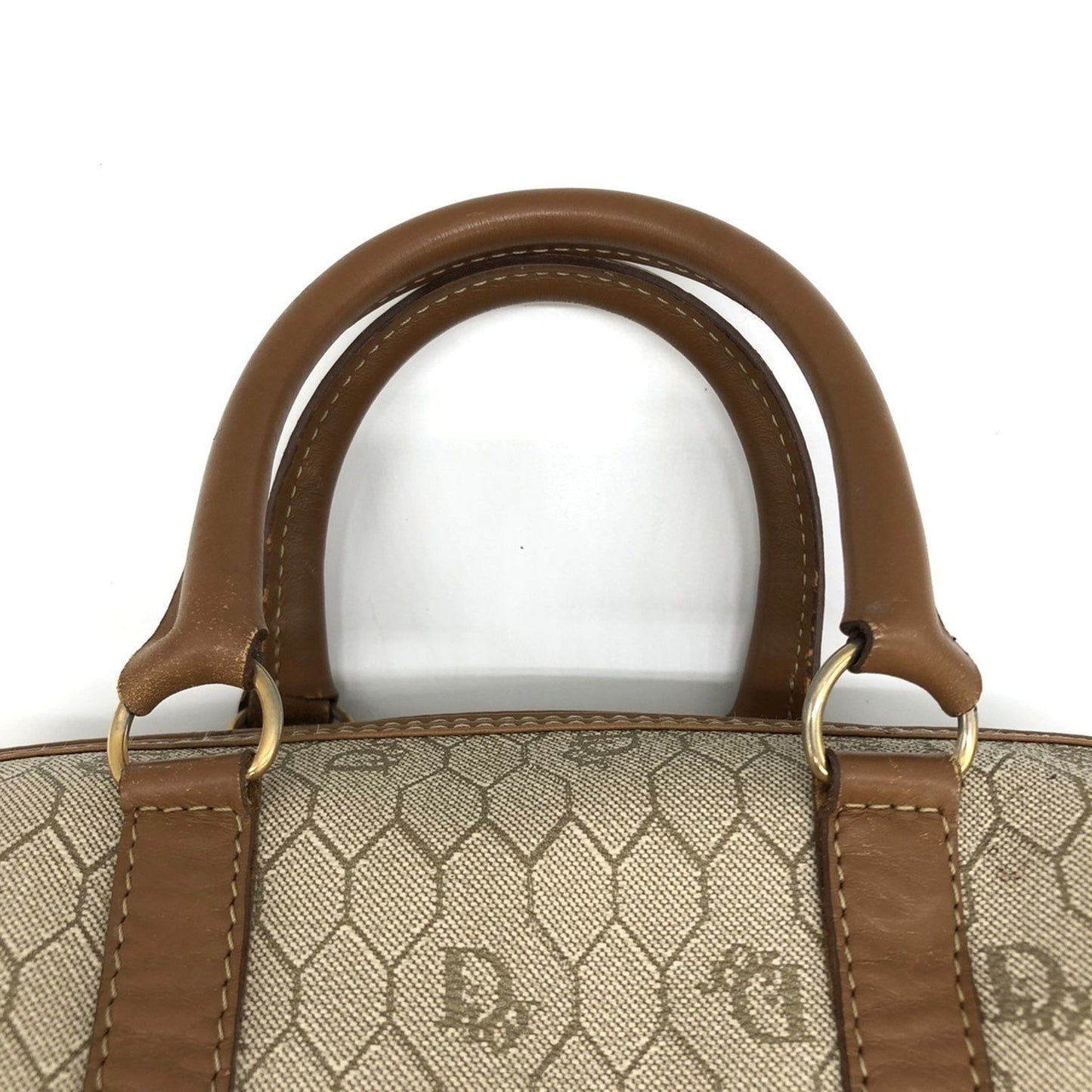 Christian Dior Dior Handbag Honeycomb Beige X Brown