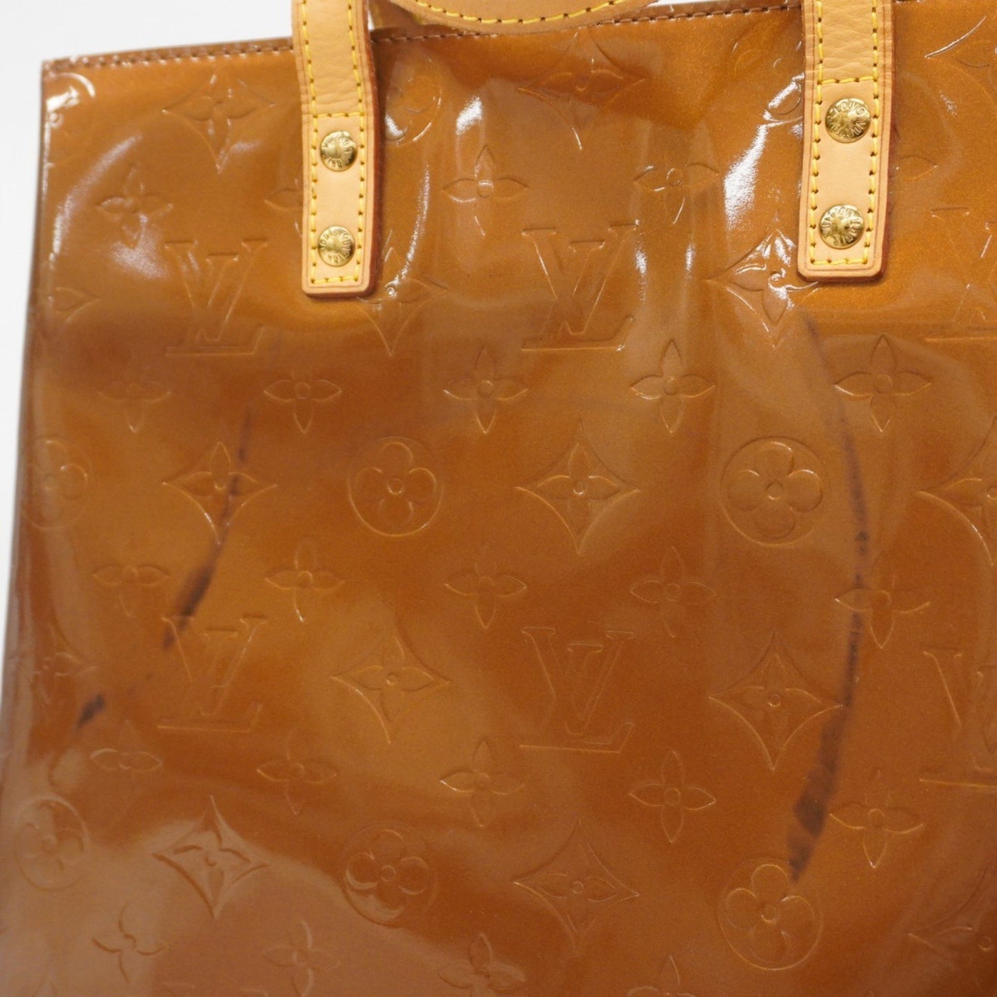Louis Vuitton Vernis Reed Mm Tote Bag M91143 Bronze