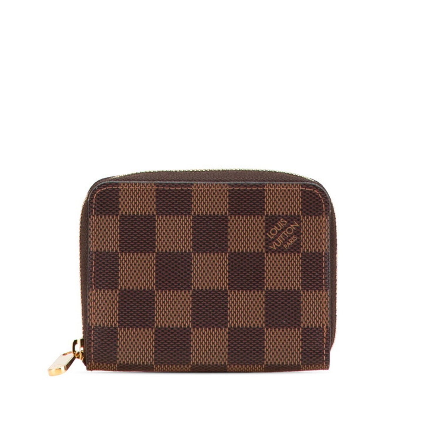 Louis Vuitton Damier Zippy Coin Purse Case N63070 Brown Pvc