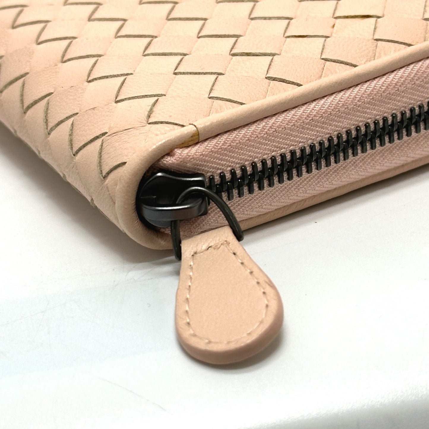 Bottega Veneta Intrecciato Long Wallet Pink