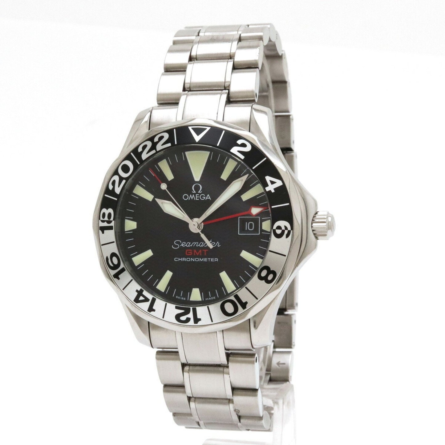 Watch Omega Seamaster 300 Professional Date Gmt 50Th Anniversary Ss Black Dial At Automatic 2243.50