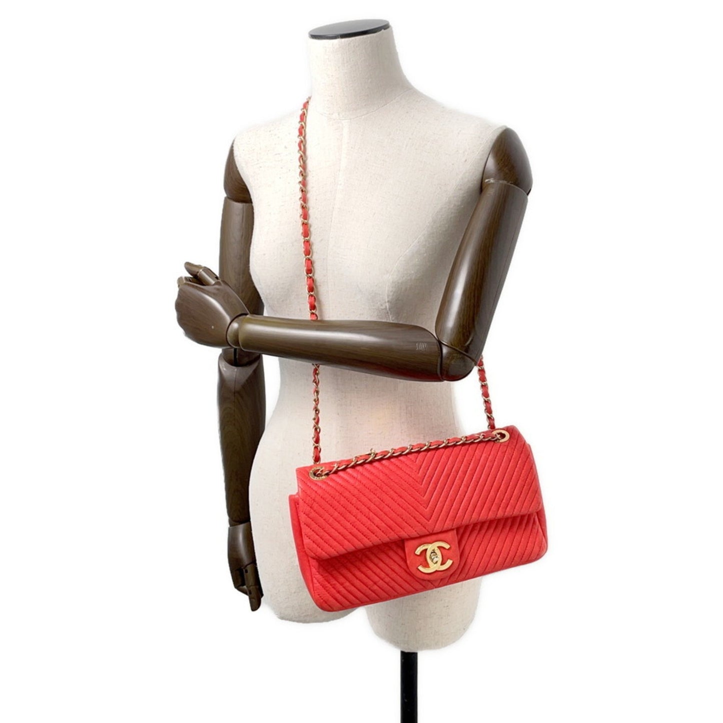Chanel Chain Shoulder Bag Chevron V Stitch Coco Mark W A92087 Chanel