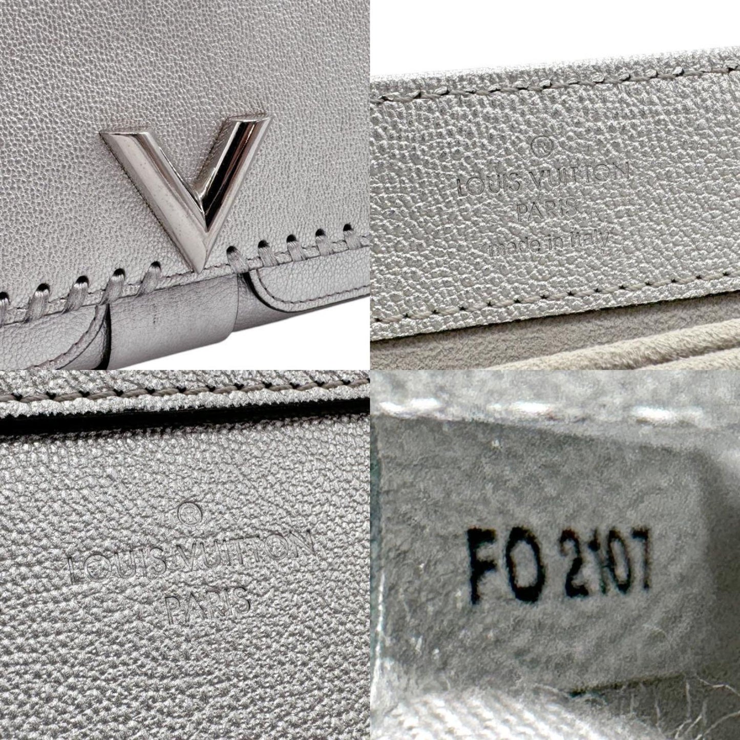 Louis Vuitton Handbag Shoulder Bag Valley Chain Leather Silver