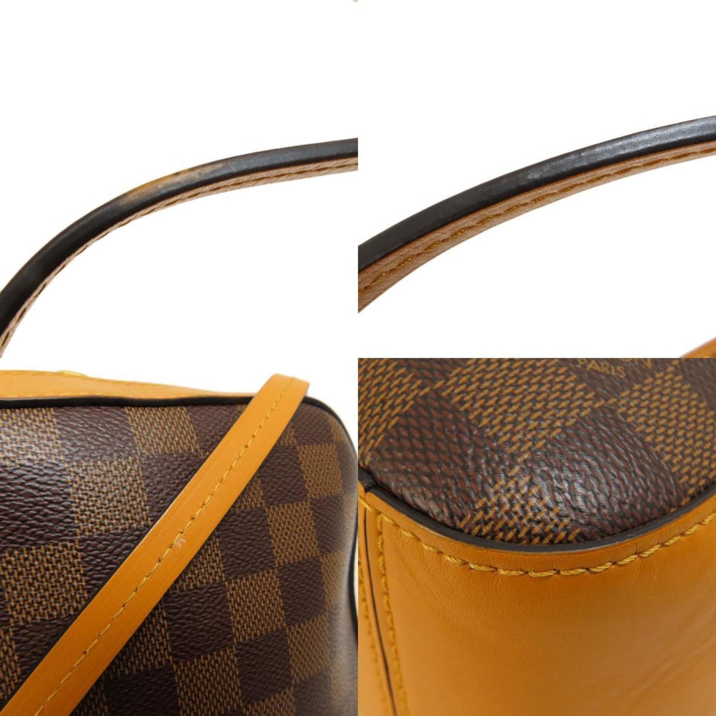 Louis Vuitton N40178 Santa Monica Saffron Damier Ebene Shoulder Bag Canvas